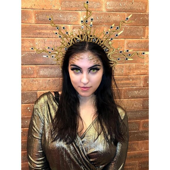 Gold Snake Headband Medusa Headpiece for Costume Cosplay Carnival Party main image 3